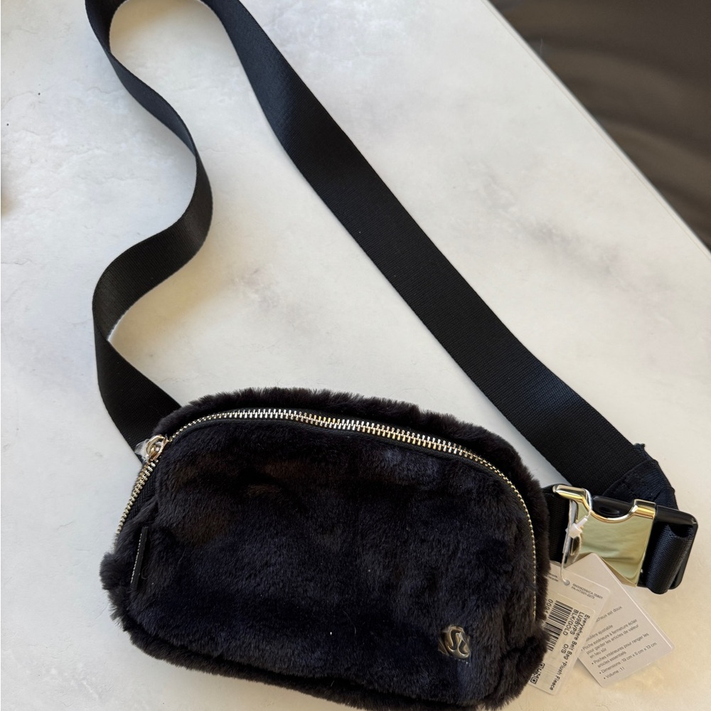 Lululemon Black faux fur Fur Crossbody Bag